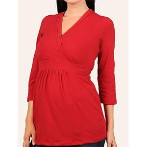 Motherhood Maternity: 3/4 Sleeve V-neck Faux Wrap Maternity T Shirt