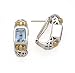 14K/SILVER BLUE TOPAZ OMEGA CLIP EARRINGS BT-5.60
