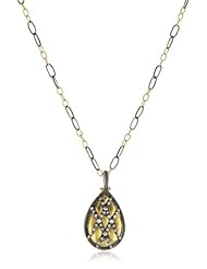 GURHAN "Capitone" High Karat Gold and Alloy White Diamond Pendant Necklace