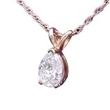 14K .75 CT Pear Shaped Diamond Pendant