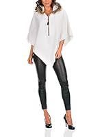 Bleu Marine Poncho (Blanco)