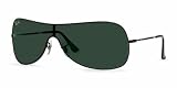 RAY BAN 3211, RB3211 006/71 MATTE BLACK FRAME DARK GREEN SHIELD LENS SUNGLASS SHADES
