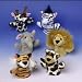 12 Plush Animal Finger Puppets Zebra, Cow, Pig etc New