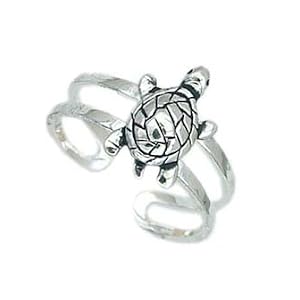 Sterling Silver Filigree Turtle Toe Ring