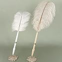 Ivory Plume Filigree Wedding Pen Set