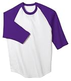 NEW Sport-Tek - Colorblock Raglan Jersey White/Purple-XS