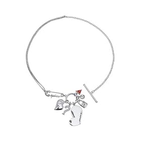 Guess UBN70706 Ladies Heart Safety Pin Charm Necklet