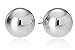 Amazon Collection 14k White Gold 10mm Ball Stud Earrings