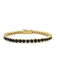 Black Diamond Prong-Set Tennis Bracelet 14K Yellow Gold 7.00 CT Diamonds