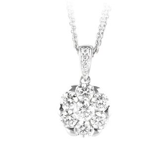 Click here for Round Diamond Necklace - White Gold prices