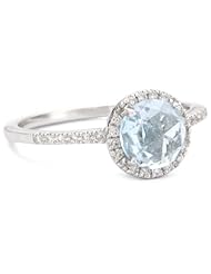 Suzanne Kalan "The Classics" 6mm Round Blue Topaz Ring, Size 7
