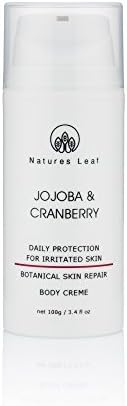Natures Leaf Jojoba &amp; Cranberry Daily Protection / Body Creme Moisturizer / Normal Dry Irritated Skin Formula / Deep Hydrating / Super Moisturizing / Organic Aloe Vera / For All Skin Types / 3.4 oz