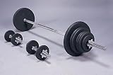 Cap Barbell 160 Pound Standard Weight Set with Threaded Bar and Dumbbell Handles