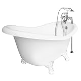 American Bath Factory T010B-WH Ascot Bathtub Faucet Package 1 in White