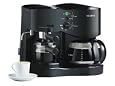Mr. Coffee ECM21 4-Shot Espresso Machine and 8-Cup Coffeemaker Combo, Black