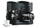 Mr. Coffee ECM21 4-Shot Espresso Machine and 8-Cup Coffeemaker Combo, Black