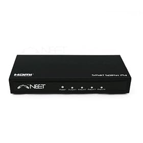 Neet� - 1x4 Port HDMI SPLITTER BOX (1 input 4 way output) - Active Distribution Amplifier - v1.3b 1080p Full HD - Display HD on 4 TVs *** 3D ENABLED ***