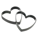 TWO NON-STICK HEART SHAPED EGG RINGS
