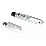 RF Wireless Laser Pointer Presentation Device (Silver Finish) With Page Up/Down Presentation Function and More!