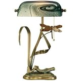 Dale Tiffany Favrile Green Banker's Lamp
