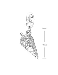 Ice Cream - Platinum Plated Silver Charm