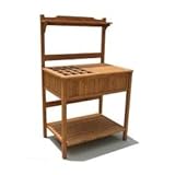 Solid Fir Potting Bench with Recessed Storage