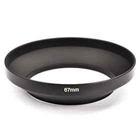 Bluecell 67mm Wide angle Metal Lens Hood protector for DSLR camera + Bluecell Cable Tie