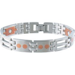 Sabona Stainless/Copper Link Magnetic Bracelet (SIZE: Extra Large)
