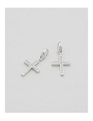 Cross CZ Charm In 92.5 Sterling Silver