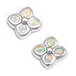 Sterling Silver Earring in Lab Created Opal - Lab Created Opal -Earring Height: 10mm