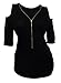eVogues Plus size Zipper Front Cold Shoulder Top