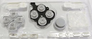 Sony PSP 3000 Series Button Set - Silver / Gray [customize] [repair part] [video game]