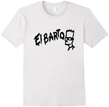 Men's El Barto Funny T Shirt Large White