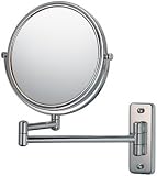 Double Arm Wall Mirror - 7X Magnification - Polished Chrome