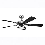 Kichler Lighting 300014MCH Aldrin 52-Inch Ceiling Fan with Satin Black Blade, Midnight Chrome