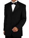 Italian Merino Wool Tuxedo Suit Satin Details Complete Suit Jacket and Pants Jet Black
