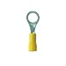 Panduit PV22-6R-CY Ring Terminal, Vinyl Insulated, Funnel Entry, 26 - 22 AWG Wire Range, #6 Stud Size, Yellow, 0.02" Stock Thickness, 0.110" Max Insulation, 0.21" Terminal Width, 0.68" Terminal Length, 0.18" Center Hole Diameter (Pack of 100)