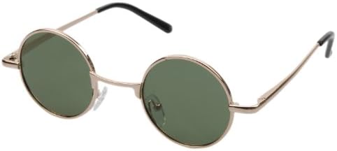 Polarized Round John Lennon Sunglasses for Kids By Aoron Glasses 802 (Gold)