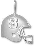 North Carolina State Wolfpack NC on S Football Helmet Pendant - Sterling Silver Jewelry