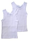Scooter Girls 2 Pack White Cotton Undershirts - Sizes 3-10