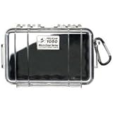 Pelican 1050 Black Clear Micro Case with Clear lid and Carabiner