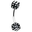 16 Gauge Black Dice Eyebrow Ring