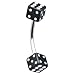 16 Gauge Black Dice Eyebrow Ring
