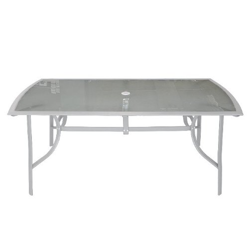 Gartentisch Aluminium Glastisch 180x95cm Silber