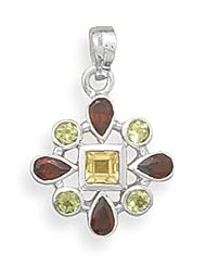 Peridot, Garnet and Citrine Pendant