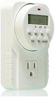 Digital Timer Single Outlet - 7 Day Grounded Hydroponics Lamp Light Appliance