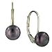 Sterling Silver Gray Pearl Leverback Earrings