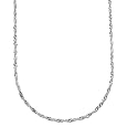14k White Gold 1.5mm Solid Diamond Cut Rope Chain Necklace, 20"