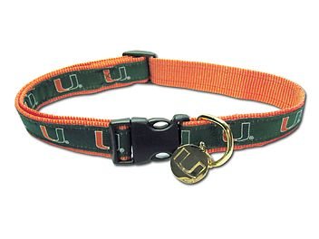 Miami Hurricanes NCAA Dog Collar Size M/L