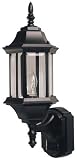 Heath Zenith SL-4194-BK Die Cast Aluminum Motion Activated 6-Sided Hex Style Lantern, Black